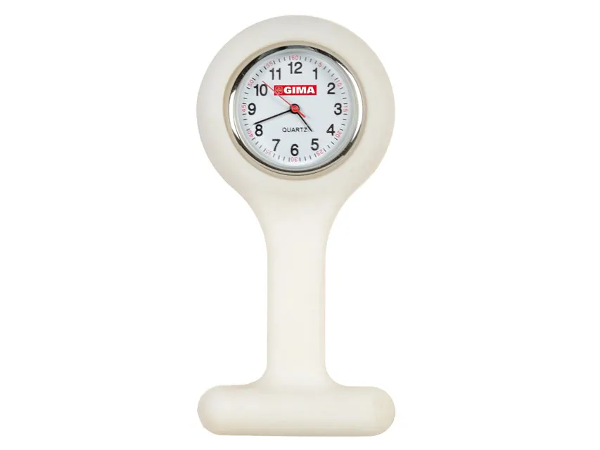 MONTRE INFIRMIÈRE EN SILICONE - ronde - blanche